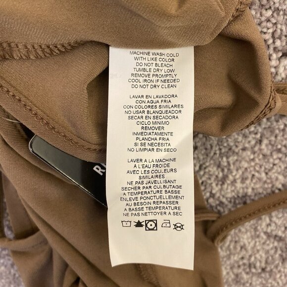 Express Womens Cowl Neck Cropped Cami Spaghetti Straps Sandshell Top Size XL NWT - Picture 16 of 16